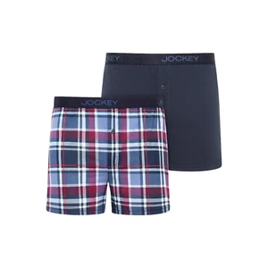 Paquete de 2 boxers tejidos de jockey noche y día - a cuadros azules - Imagen 1 de 8