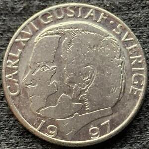 1997 Sweden 1 Krona Coin AU UNC       #X242