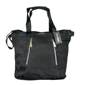 Steve Madden Crossbody Weekender Bag Pockets Zipper Large Black - MSRP $108 NWT - Picture 1 of 18
