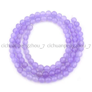 Smooth 4mm Natural Violet Jade Round Gemstone Loose Beads 15'' Strand - Picture 1 of 3