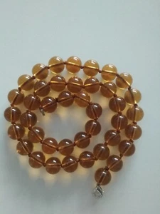 10mm Beautiful Amber quartz Crystal gemstone beads necklace 18"- UK seller 295 - Picture 1 of 7