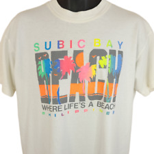 Subic Bay T Shirt Vintage Philippines Tropical Travel Palm Trees Beach Large