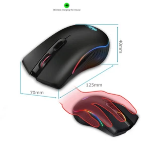Wireless Gaming Mouse 2.4GHz Rechargeable Optical Mouse 7 Colors LED Backlit _wa - Photo 1/10