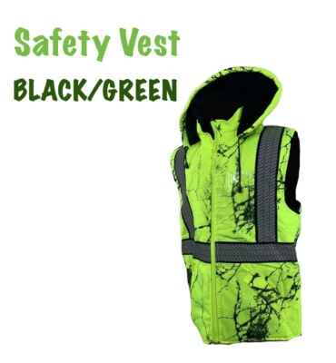 Chaleco de seguridad de alta visibilidad impermeable con capucha forro polar impermeable Foto 1 de 2