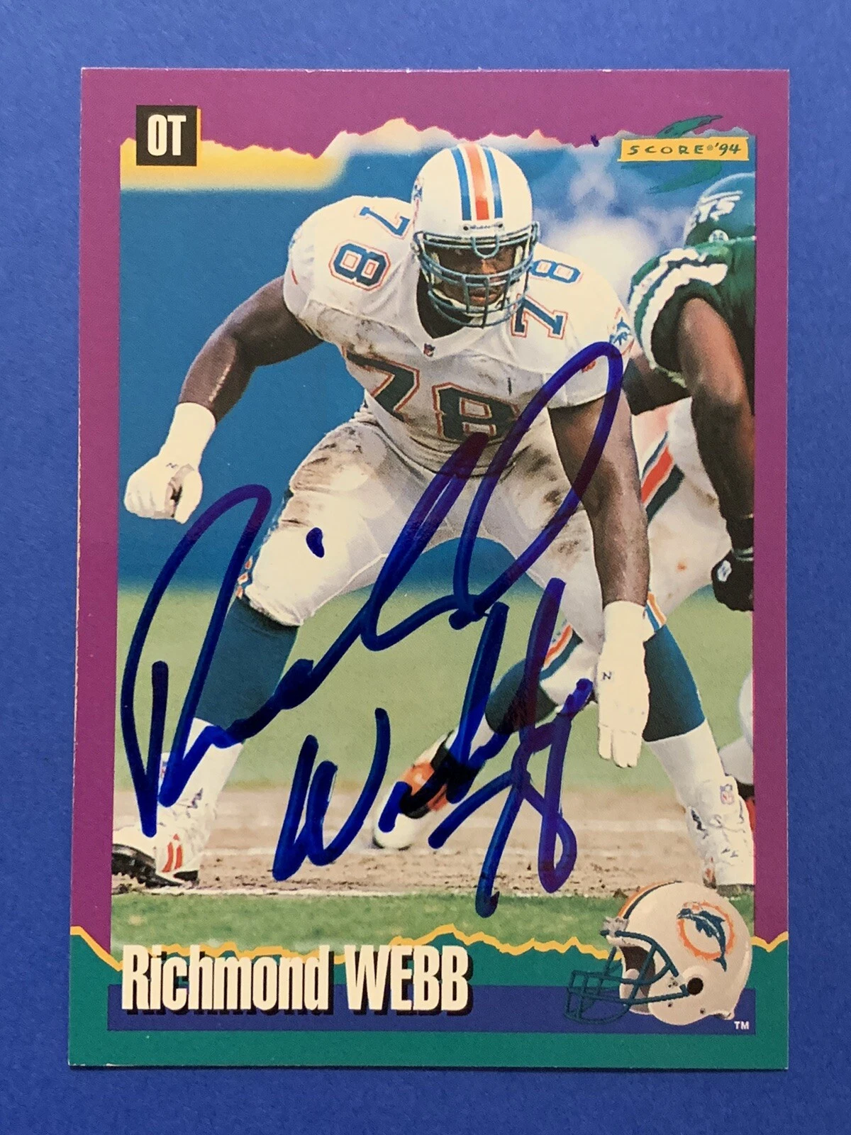 RICHMOND WEBB Signed 1994 Score #246 Miami Dolphins Texas A&M Autograph Auto