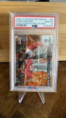 2020-21 STADIUM CLUB CHROME UEFA KARIM ADEYEMI ORANGE YELLOW ELECTRIC WAVE UCL - Image 1 of 2