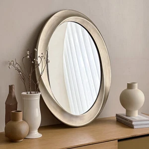 Wisfor Wall-Mounted Mirror for Bathroom Antique Hanging Mirror Living Room Decor - Picture 1 of 8