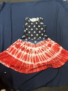NEW AMERICAN FLAG SIZE LARGE GIRLS DRESS - Picture 1 of 2