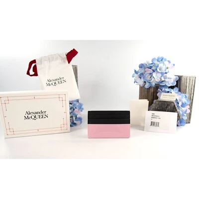 Alexander McQueen Black Ice Pink Leather Card Case Holder NWT - Image 1 of 4