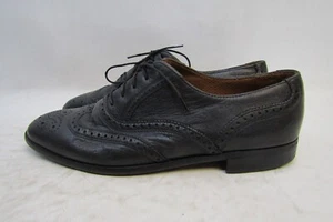 Zapatos de vestir Bally Conrad para hombre talla 9 D de cuero negro con brogue de ala larga - Imagen 1 de 11