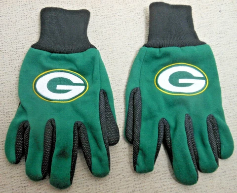 Green Bay Packers Team Logo 2 Tone Non-Slip Utility Gloves Cover