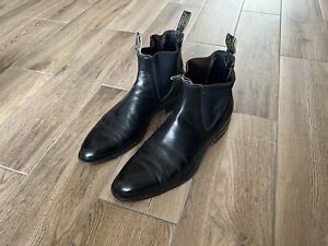 RM Williams Black Leather Craftsman Chelsea Boots UK9.5G