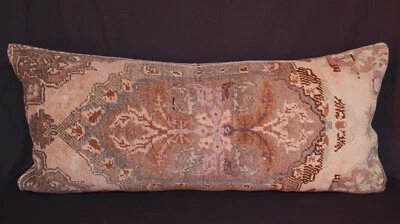 Vintage rug pillow, 16x36 pillow,Lumbar pillow, Turkish pillow,Throw rug pillow - Image 1 of 4