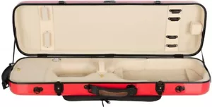 DE Violinkoffer Geigenkasten Glasfaser Oblong 4/4 M-case Rot - Creme - Bild 1 von 12