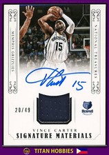 2015-16 Panini National Treasures Signature Materials #VC Vince Carter AUTO /49