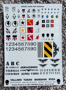 CALCOMANÍAS GUARDIA IMPERIAL-ASTRA MILITARUM-TEMPESTUS Hoja de transferencia 40K GW - Imagen 1 de 1