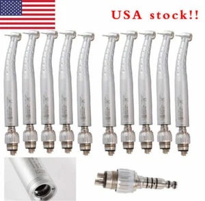 1-10 Dental High Speed Handpiece Turbine w/ 4H Quick Coupler Swivel GB4 - Picture 1 of 10