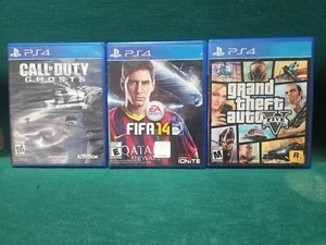 PS4 Games *LOT OF 3* (GTA 5, FIFA 14, COD GHOSTS) In Great Working Condition  - Picture 1 of 6