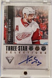 2013-14 Pavel Datsyuk Auto /50 Autographed Card Three-Star Selections #3S-PD