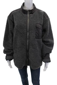 Peter Millar Womens Zippered Long Sleeve High Neck Basic Jacket Gray Size 2XL - Picture 1 of 6