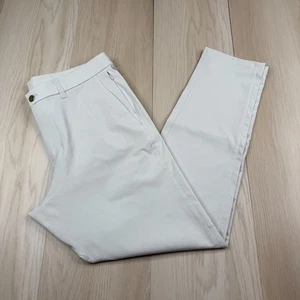 Pantalones chinos Lululemon para hombre blancos elásticos frente plano exterior pierna recta talla 34 - Imagen 1 de 12