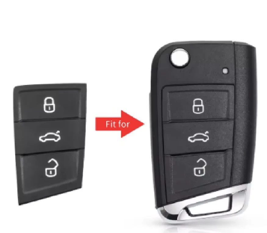 Tastenfeld Pad Gummi für Funk Schlüssel 3-Taste für VW Polo Golf 7 Skoda SEAT - Bild 1 von 1