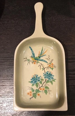 Hermoso Arte Cerámico Cerámica Floral Pájaro Decoración de Pared Plato Doble Cuchara Descanso Foto 1 de 4