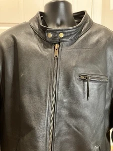 Vintage Herren Leder Motorrad Jacke schwarz Größe 52 von New Age Club Bikers Wear - Bild 1 von 8