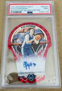 Kyle Filipowski 2023 Bowman U Best Buckets Geo Refractor Rojo/10 Auto RC PSA 9 - Imagen 1 de 3