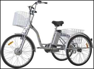 26” Electric Trike Bike – Silver, Smooth Ride & Powerful Motor for Easy Travel - Picture 1 of 1