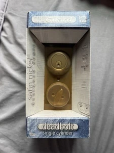 TruGuard Satin Nickel Single Cylinder Deadbolt - Picture 1 of 5