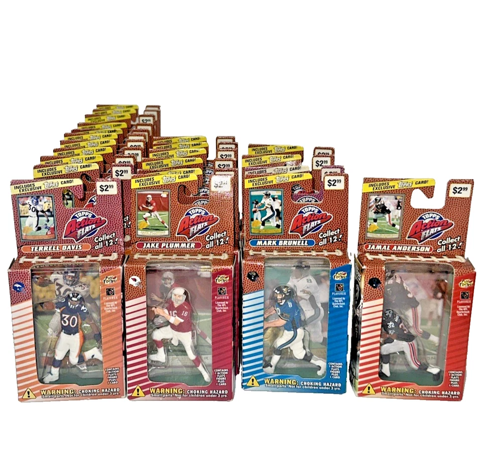 Lote de 22 pisos de acción Topps sellados de colección 1999 con tarjeta de fútbol americano de la NFL, nuevo stock antiguo Foto 1 de 4