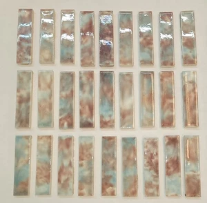 Vintage Lot of 27 Trent Mottled Ceramic Fireplace Tiles 4 1/4" x 1" GS00679 - Picture 1 of 8