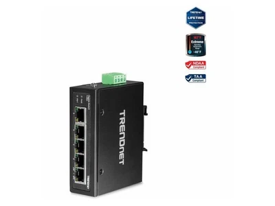 TRENDnet 5-Port Hardened Industrial Gigabit DIN-Rail Switch, TI-G50, 10 Gbps, - Image 1 of 4
