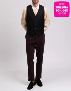 RRP €175 HACKETT Wool Waistcoat Size 42R 52R L Colour Block Satin & Cinch Back - Imagen 1 de 7