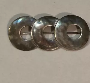 Vintage Silpada Israel Sterling 3 Kreise Modernist Brosche - Bild 1 von 5