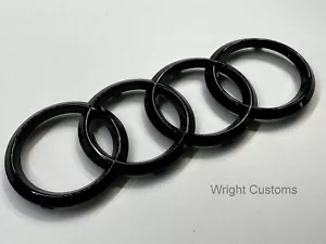 New Gloss Black 273mm Audi Front Grill Rings Badge A1 A3 A4 A5 A6 - Picture 1 of 4