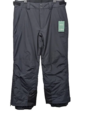 L.L. Bean Tek Snowboard Snow Ski Pants Mens L Reg Black Lined Waterproof NWT - Image 1 of 4