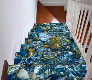 3D Steine H024 Stair Risers Dekoration Fototapete Vinyl Aufkleber Tapete Erin - Picture 1 of 6