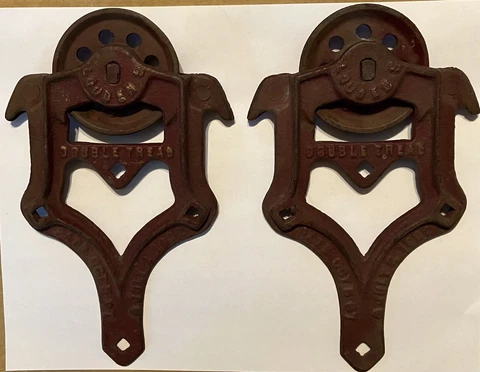 RARE Vintage Cast Iron Louden Double Tread Barn Door Roller Set Pat’s 1897 1902 Cover
