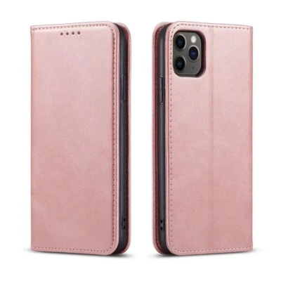 For iPhone 17 16 15 14 13 12 Plus Pro Max Air Leather Magnetic Flip Wallet Case - Image 1 of 4