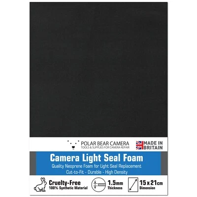 Camera Light Seal Foam 1.5mm NON-ADHESIVE Repair Sheet 21cmx15cm UK MADE - Image 1 of 3