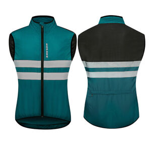 High Visibility Reflective Vest Back Pocket Windshirt Sports Gilet Bike Jacket