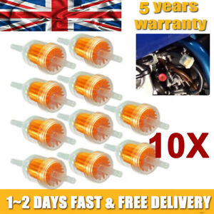 10X Universal Petrol Inline Fuel Filter LARGE Car Part Fit 6 Mm And 8 Mm Pipes 