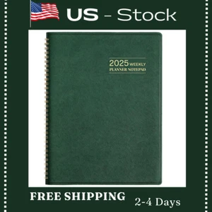 2025 Weekly & Monthly Planner Notepad, 11.38" x 8.74", Spiral Bound, Tabs - Picture 1 of 8