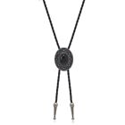 Bohemian Stone Pendant Braided Rope Necklace Bolo Tie Jewelry Accessory for Men