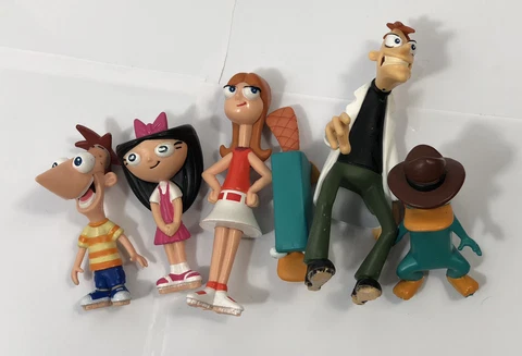 Disney Phineas & Ferb Candace Doofenshmirtz Isabella Perry Figure Lot of 6 Cover