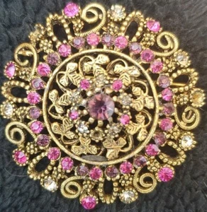 Kramer Vintage Signed Rhinestone Brooch Pendant - Picture 1 of 5