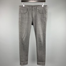 EMPORIO ARMANI Size 32 x 32 Charcoal Cotton Zip Fly Jeans