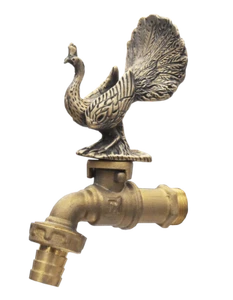 Brass Garden Tap Faucet PEACOCK Spigot Vintage Water Home Decor Outdoor Yard 1/2 - Picture 1 of 12
